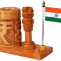 Ashoka Stambha Pen Stand - top_view