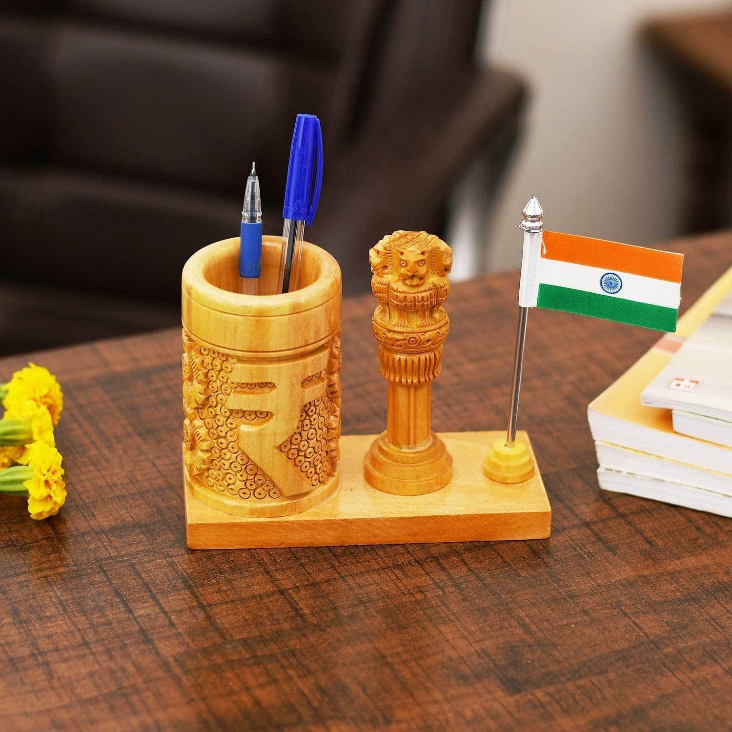 Ashoka Stambha Pen Stand - left_view