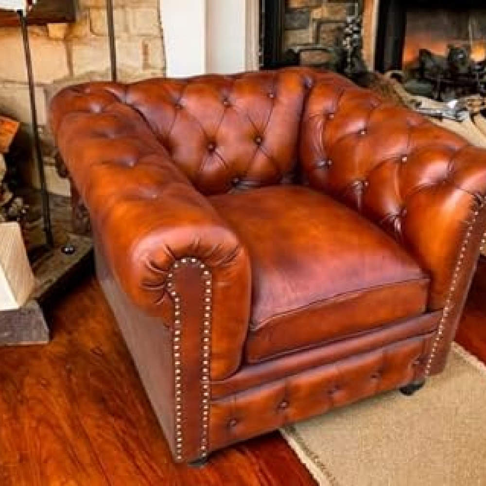 Orleans Single Seater Leather Sofa for Home,Living Room,Hall - photo