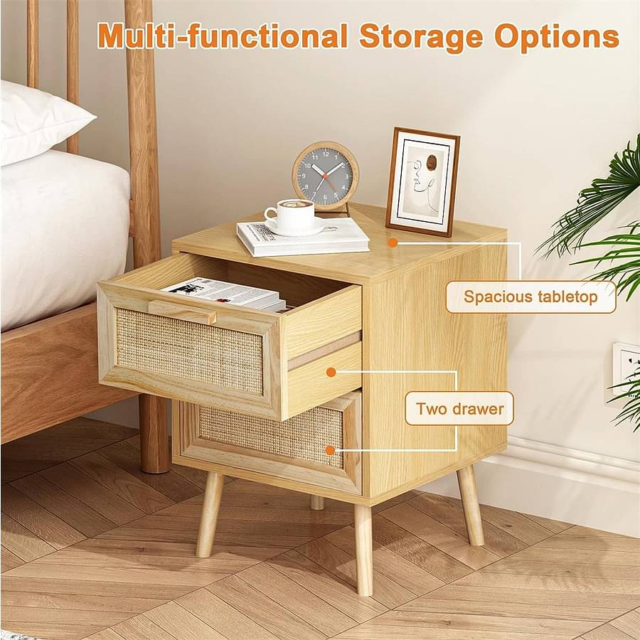 Ness 2 Drawer Bedside Table