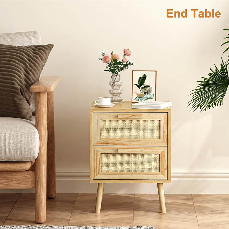 Ness 2 Drawer Bedside Table - rear_view
