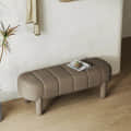 Ness Velvet Upholstered Entryway Bench with 4 Legs - front_view