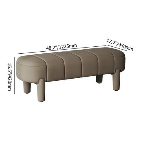 Ness Velvet Upholstered Entryway Bench with 4 Legs