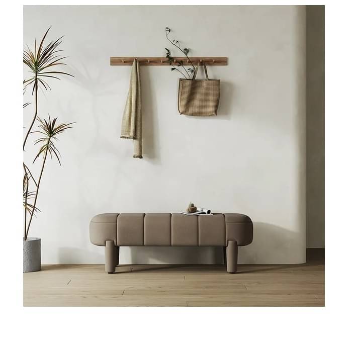 Ness Velvet Upholstered Entryway Bench with 4 Legs