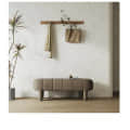 Ness Velvet Upholstered Entryway Bench with 4 Legs - bottom_view