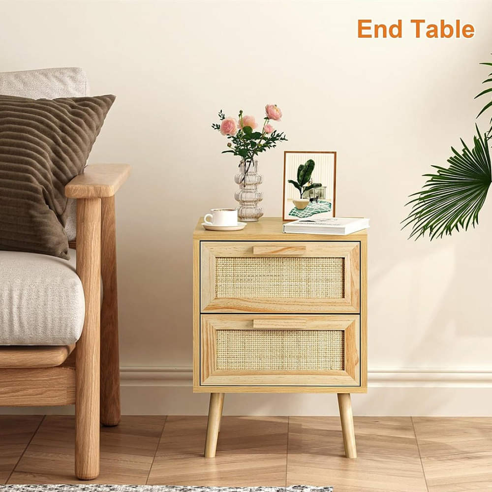 Ness 2 Drawer Bedside Table - photo