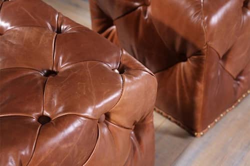 Tuxedo Cube Shape Leather Puff Stool