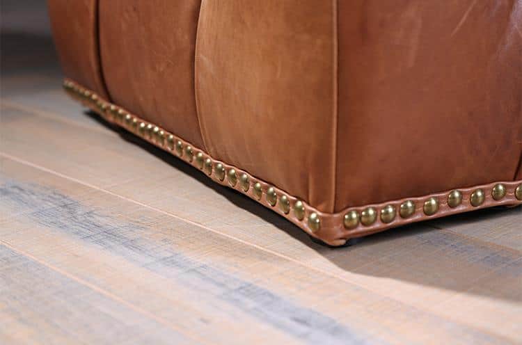 Tuxedo Cube Shape Leather Puff Stool - rear_view