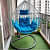 Kyoto Swing Chair With Cushion (White & Sky Blue) - photo