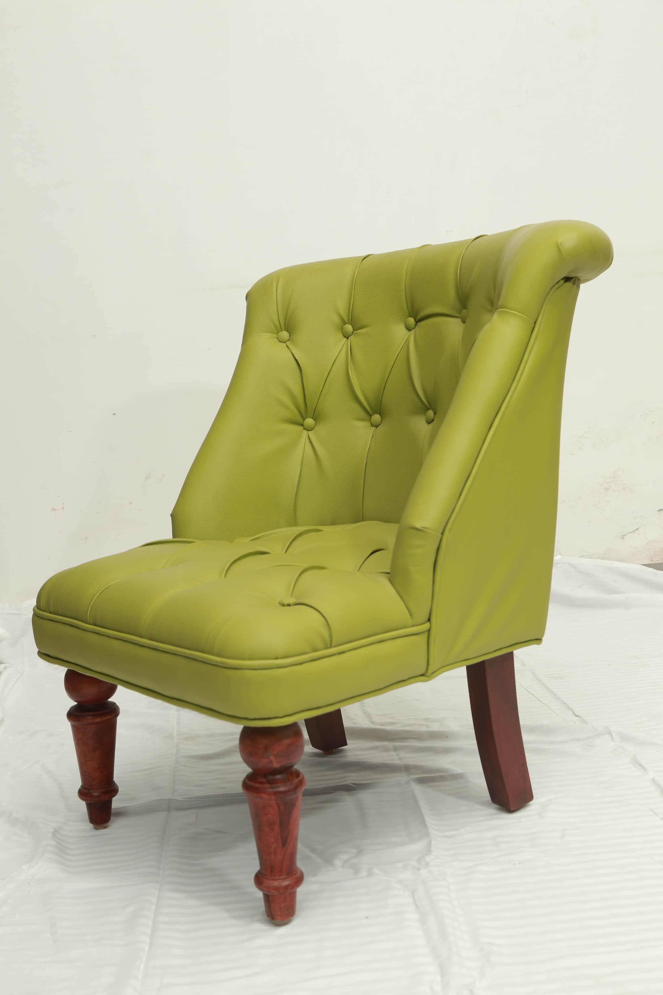 Premium Green Lounge Leatherette Chair - top_view