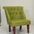 Premium Green Lounge Leatherette Chair - rear_view