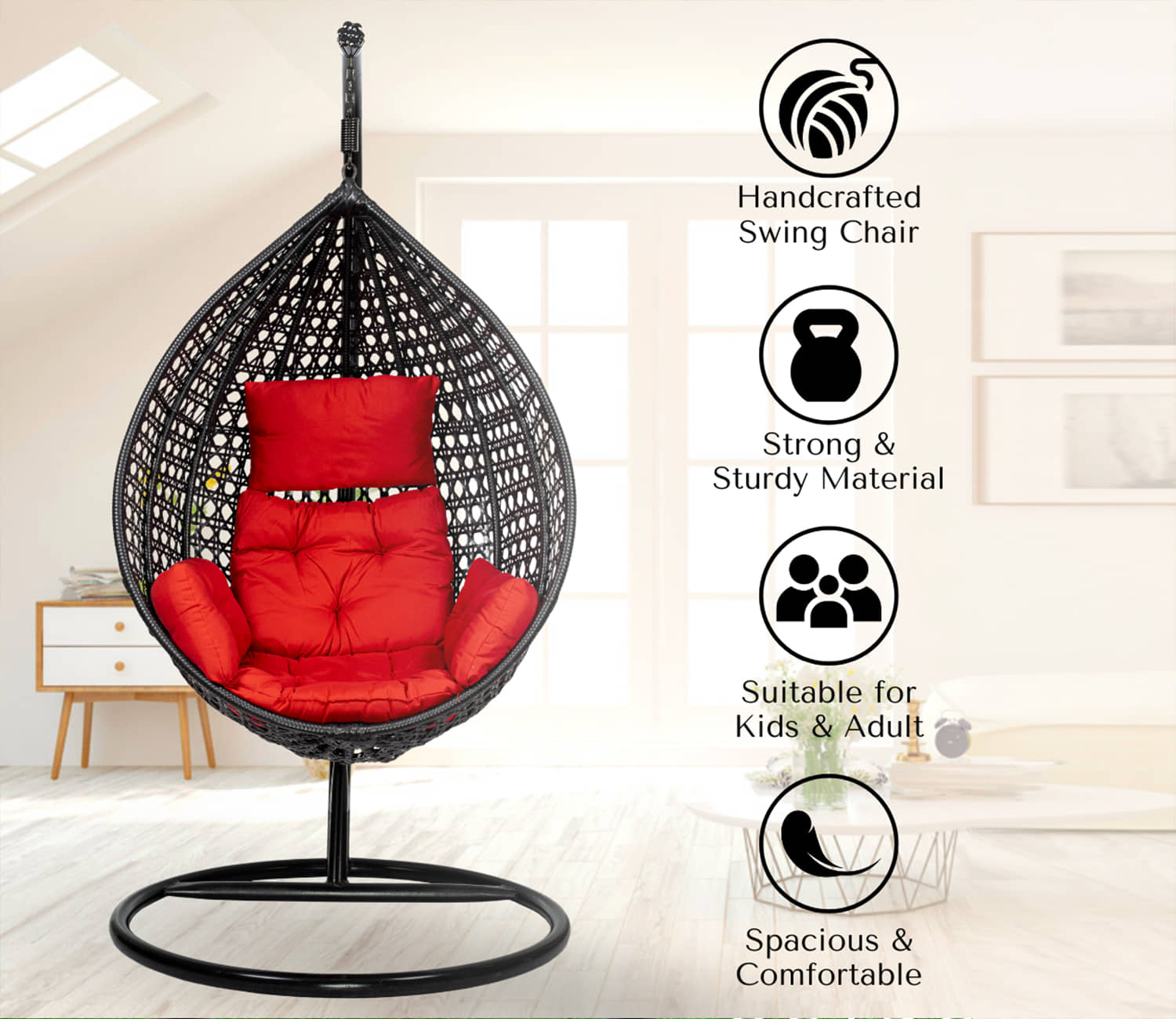 Kyoto Egg Style Single Seater Swing