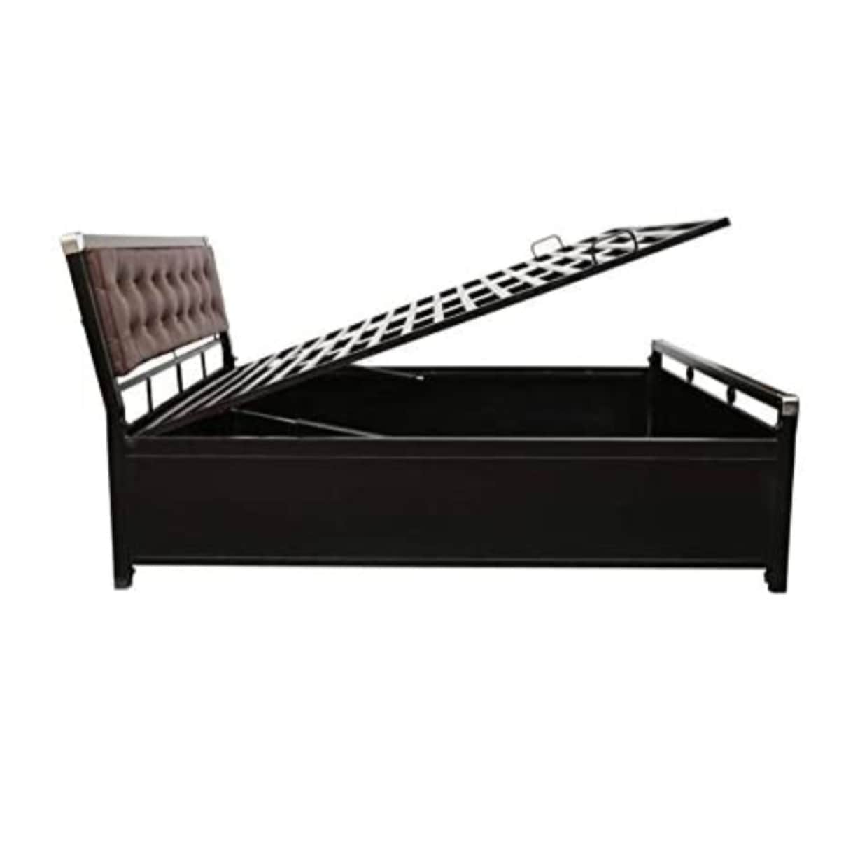 Queen Size Metal Bed With Hydraulic Storage - rear_view