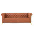 Argo Chesterfield 3+1+1 Leatherette Brown Sofa - front_view