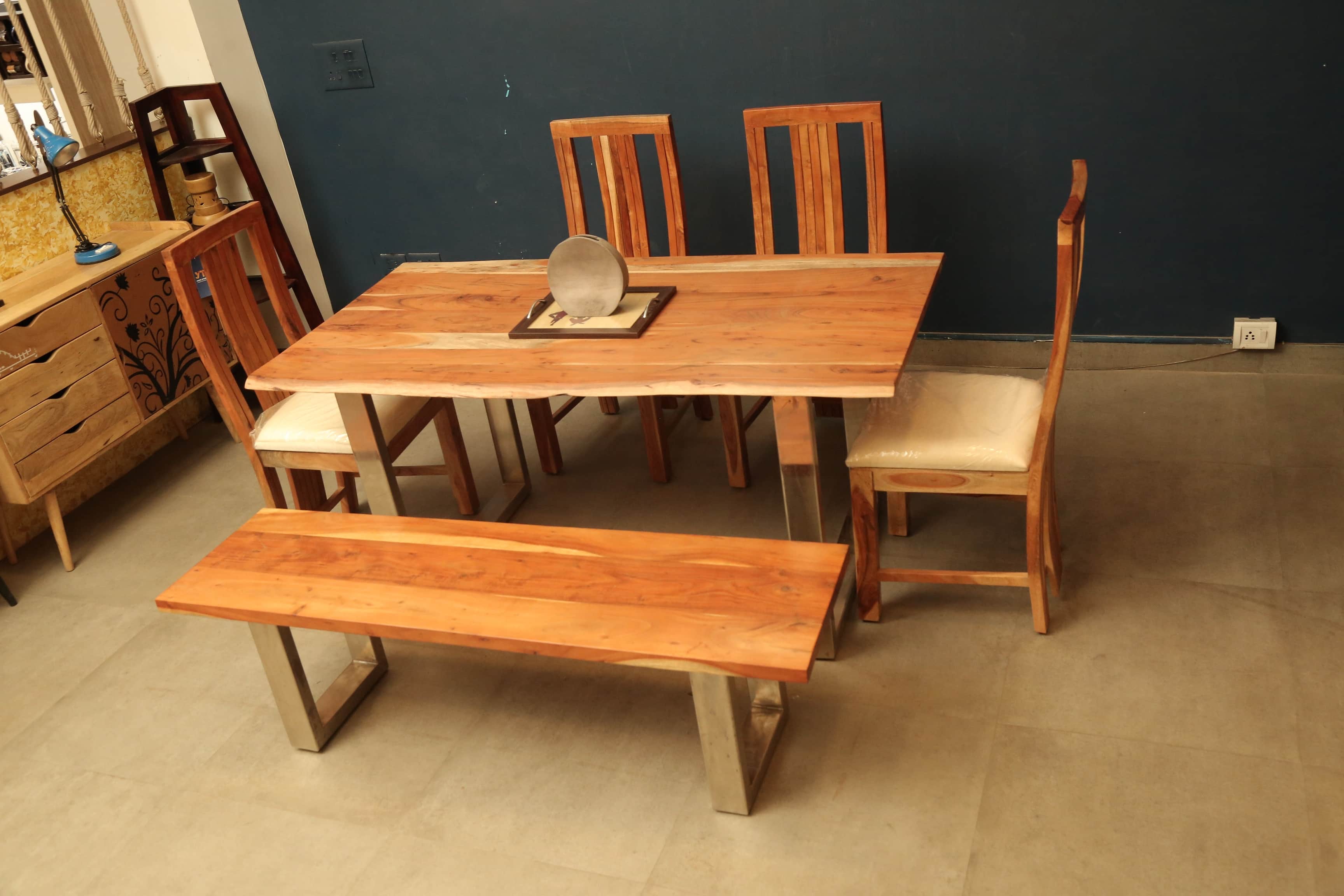 Live Edge Dining Set - top_view