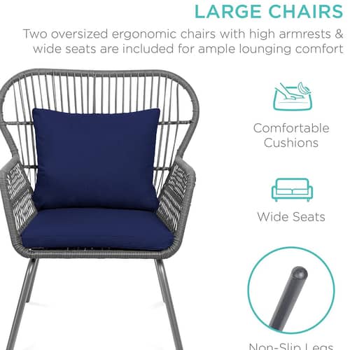 1 Seater Coffee Table Set I Furniture Rope Chair with Cushion