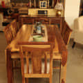 6 Seater Dining Set In Honey Finish - front_view