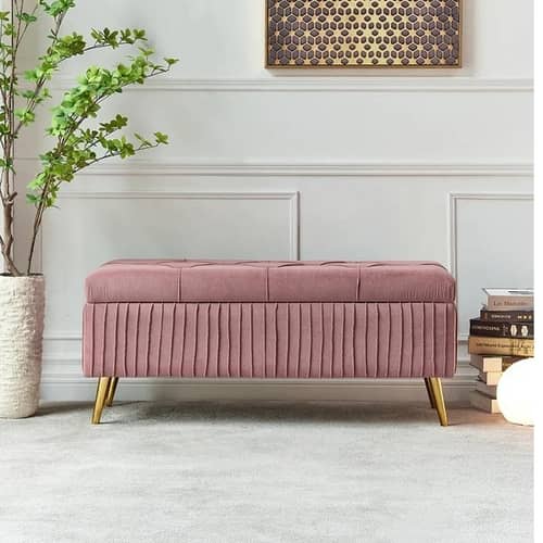 Modern Velvet Storage Bench
