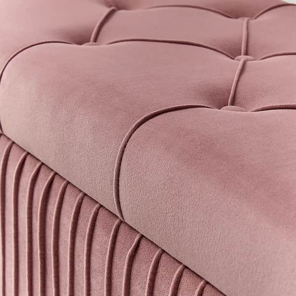 Modern Velvet Storage Bench - rear_view