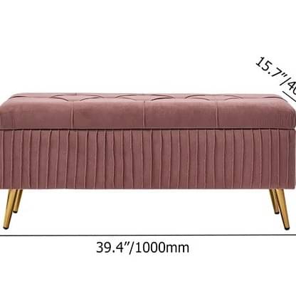 Modern Velvet Storage Bench