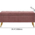 Modern Velvet Storage Bench - left_view