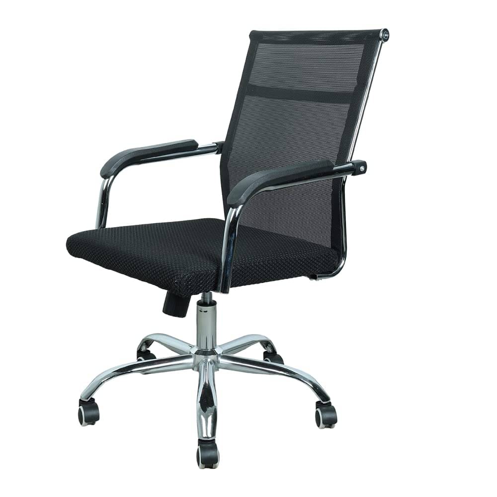Medium Back Metal Chrome Base Office Chair