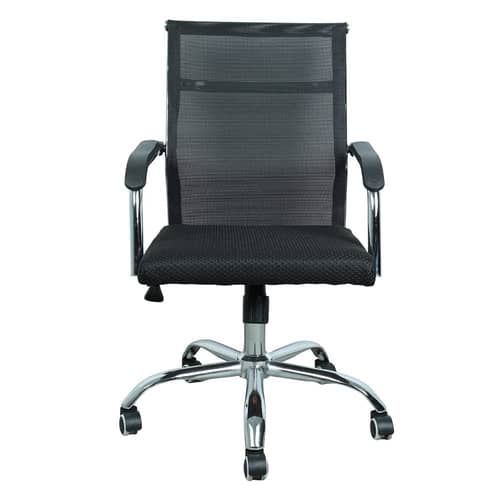 Medium Back Metal Chrome Base Office Chair