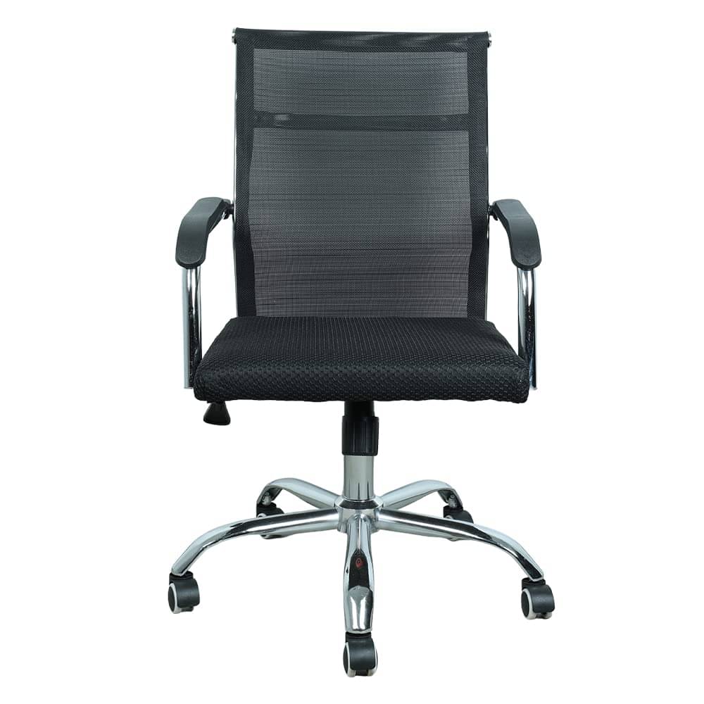 Medium Back Metal Chrome Base Office Chair