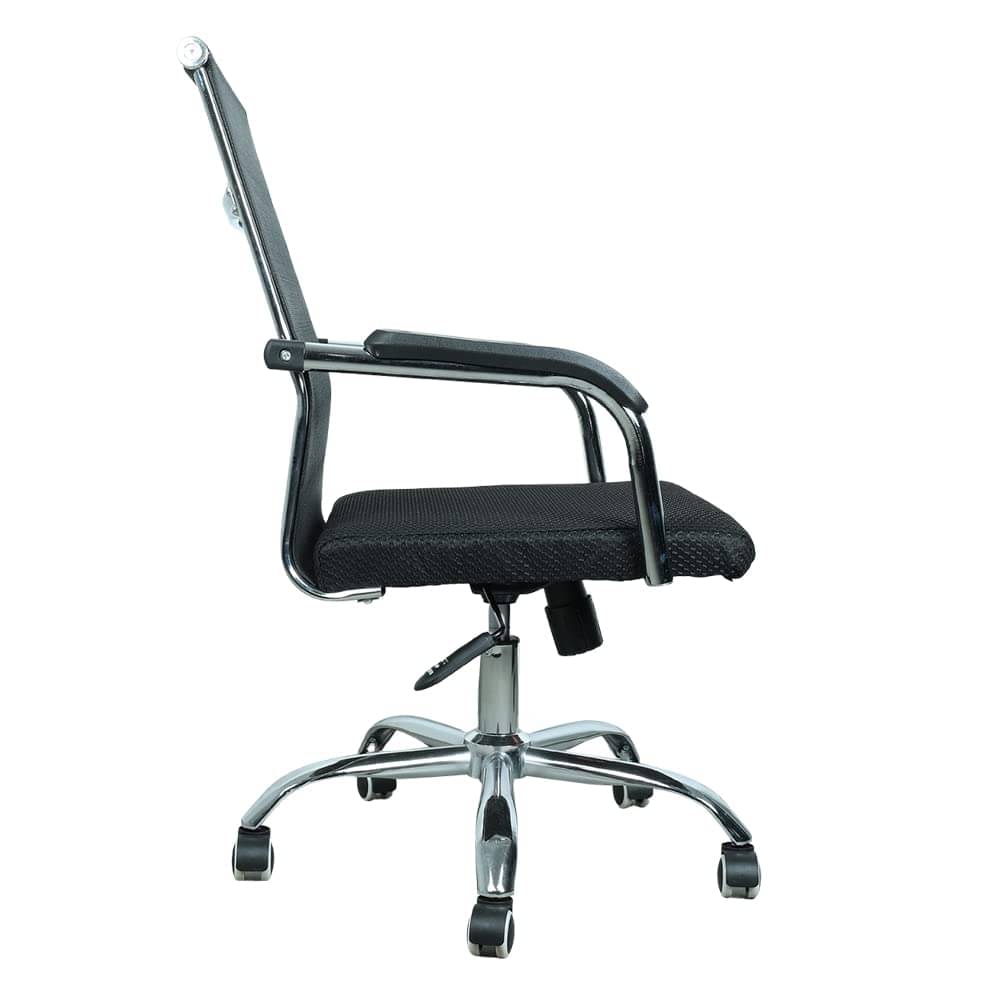 Medium Back Metal Chrome Base Office Chair