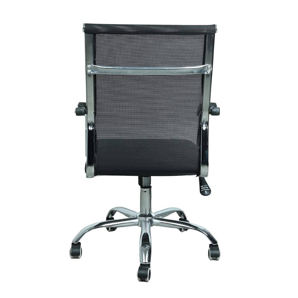 Medium Back Metal Chrome Base Office Chair
