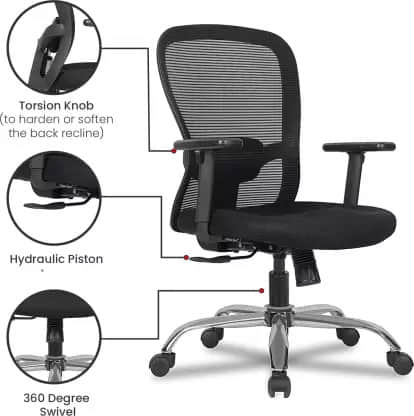 Bendigo Medium Back Revolving Mesh Office Chair - rear_view
