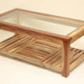 Yoho Solid Wood Coffee Table With Glass Top - top_view