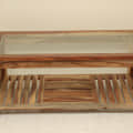 Yoho Solid Wood Coffee Table With Glass Top - rear_view
