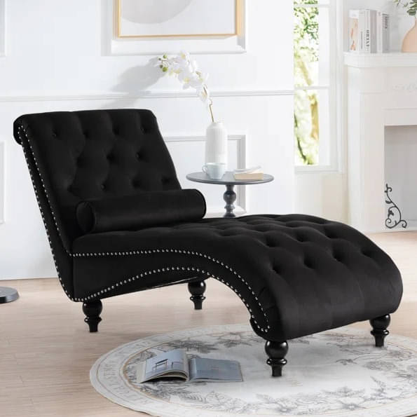 Chaise Lounge Chair With Toss Pillow