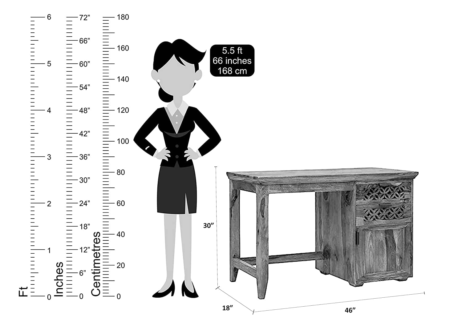 Memphis Solidwood Study Table with Chair