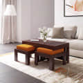 Center Coffee Table with 2 Stools - photo