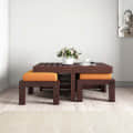 Center Coffee Table with 2 Stools - front_view