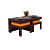 Center Coffee Table with 2 Stools - top_view