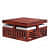 Square Shape Solid Wood Coffee Table with 4 Stools - front_view