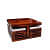 Square Shape Solid Wood Coffee Table with 4 Stools - top_view