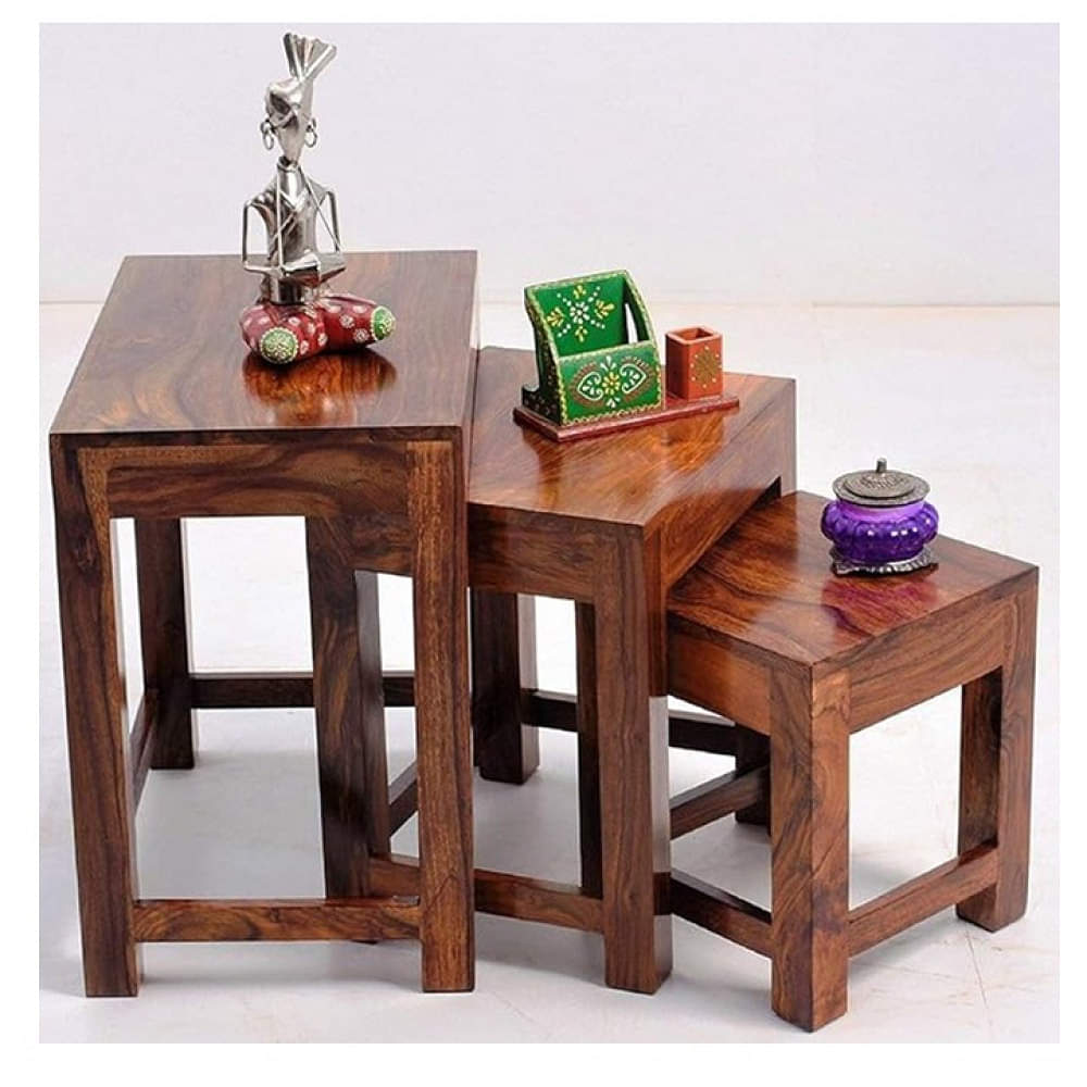 Sapa Solid Sheesham Wood Nesting Table - photo