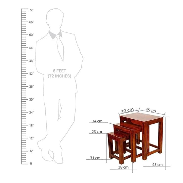 Sapa Solid Sheesham Wood Nesting Table - front_view