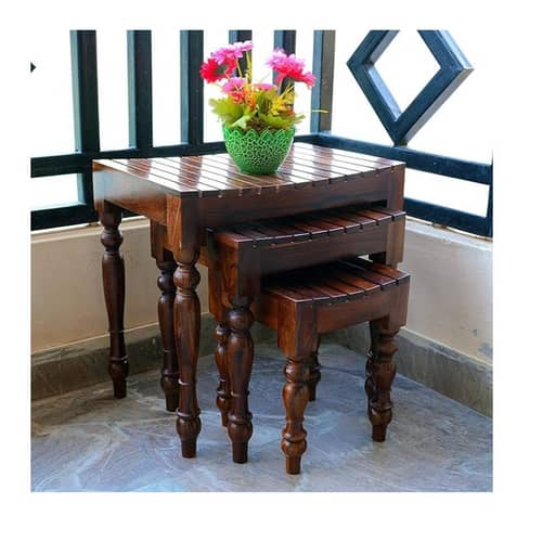 Tauras Solid Sheesham Wood Nesting Table
