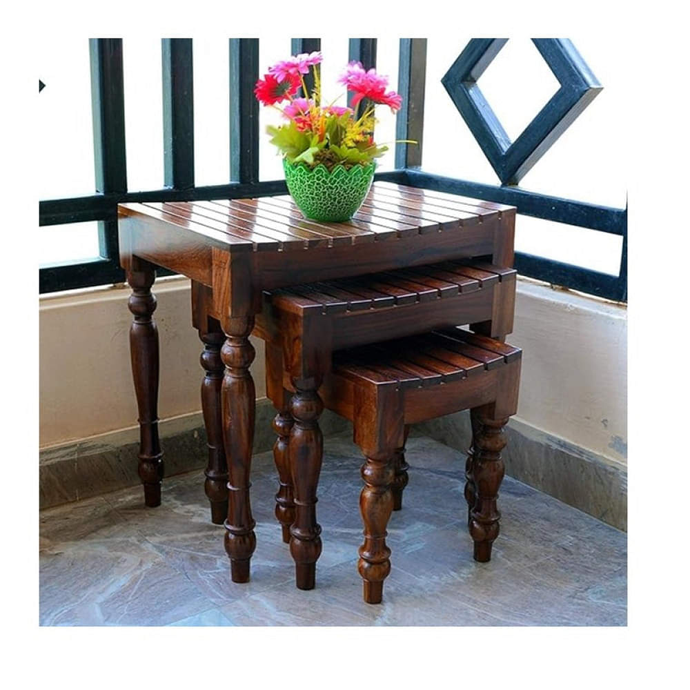Tauras Solid Sheesham Wood Nesting Table - photo