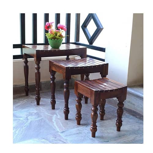 Tauras Solid Sheesham Wood Nesting Table