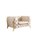 Damask Modern White Fabric Sofa Set - rear_view