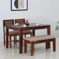 4 Seater Dining Set In Honey Oak Finish - photo