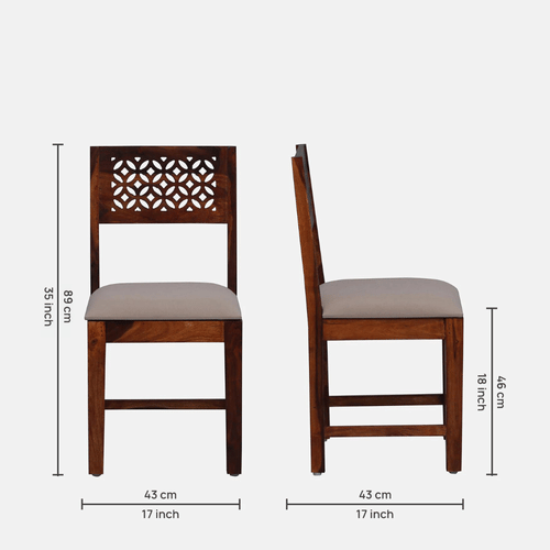 4 Seater Dining Set In Honey Oak Finish