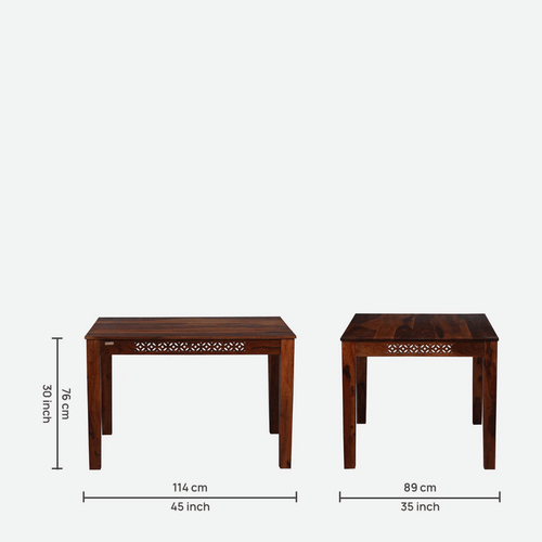 4 Seater Dining Set In Honey Oak Finish
