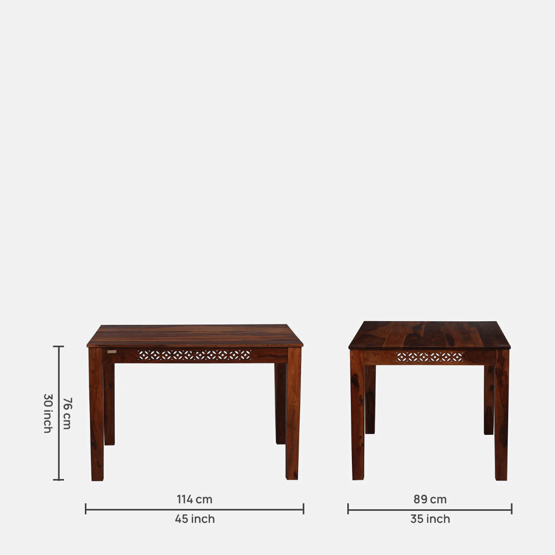 4 Seater Dining Set In Honey Oak Finish